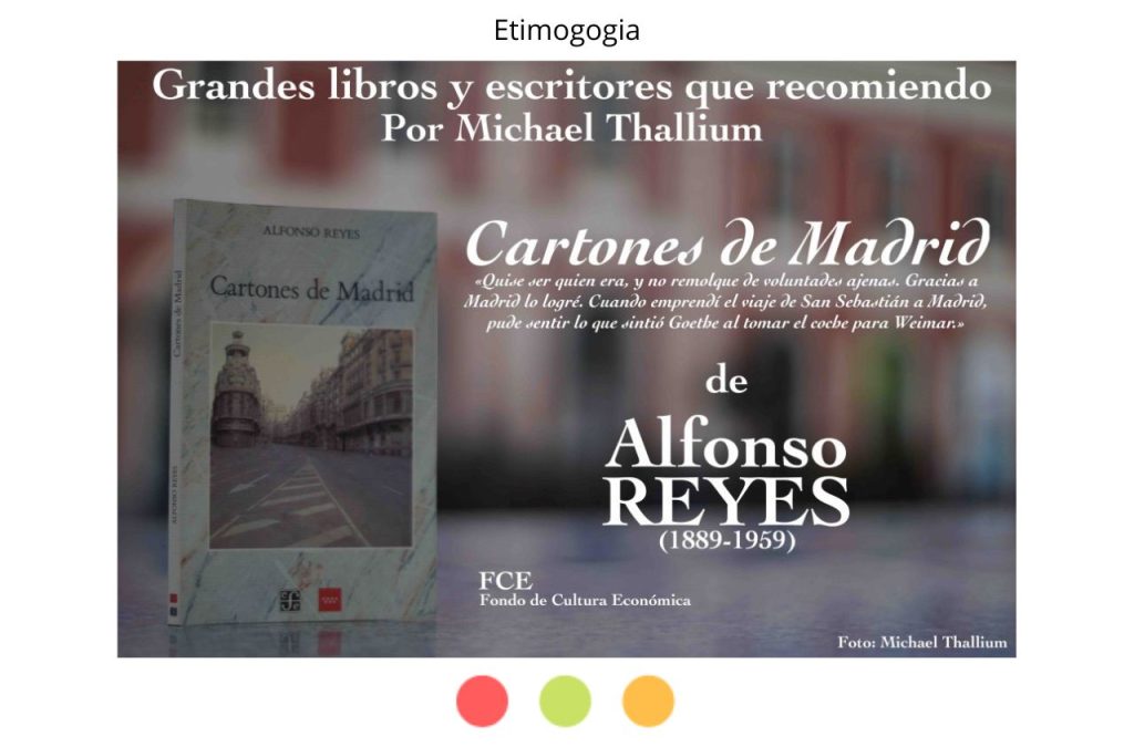 Recomendación por parte de Michael Thallium del libro Cartones de Madrid de Alfonso Reyes